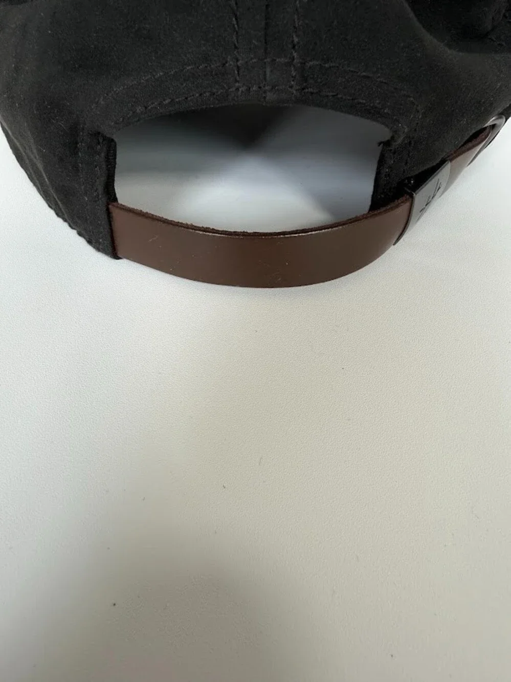 Weston Jon Boucher Luxe Suede Cap Brushed Onyx Black Leather Strap Hat O/S